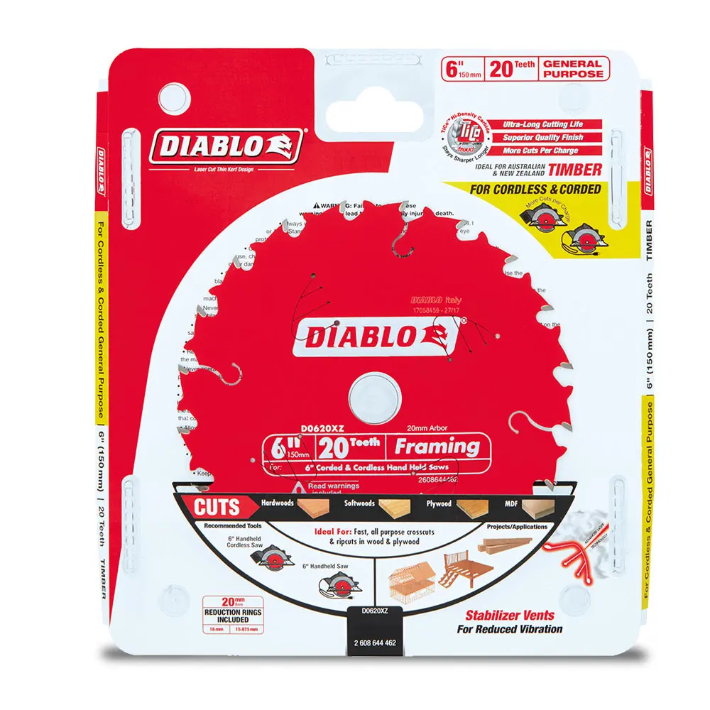 DIABLO 150mm 20T General Purpose Saw Blade 2608644462