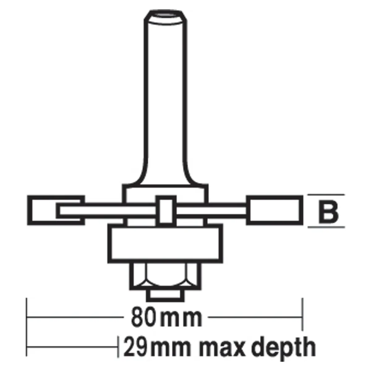 CARBITOOL Router Bit TCT Extra Wide Slot Cutter Assembly 5.5mm-Slot 1/2inch -Shank TXA700-6.4MB1/2