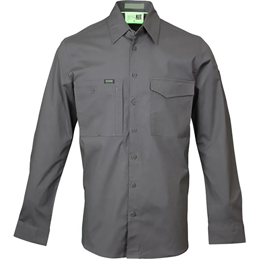 WORKIT Velocity Stretch Lightweight Ripstop Travel Shirt Charcoal 2053CS