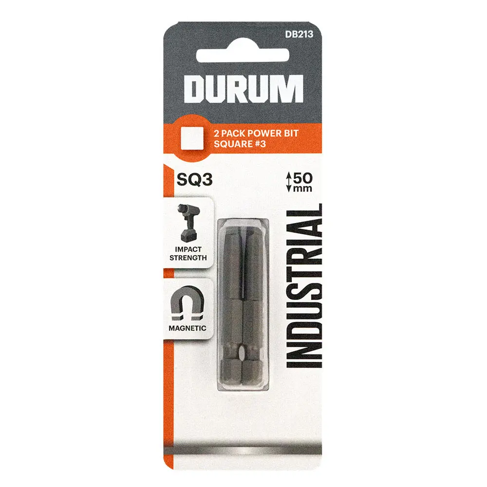 DURUM R3x50mm Robertson Power Screwdriver Bit - 2 Piece DB213