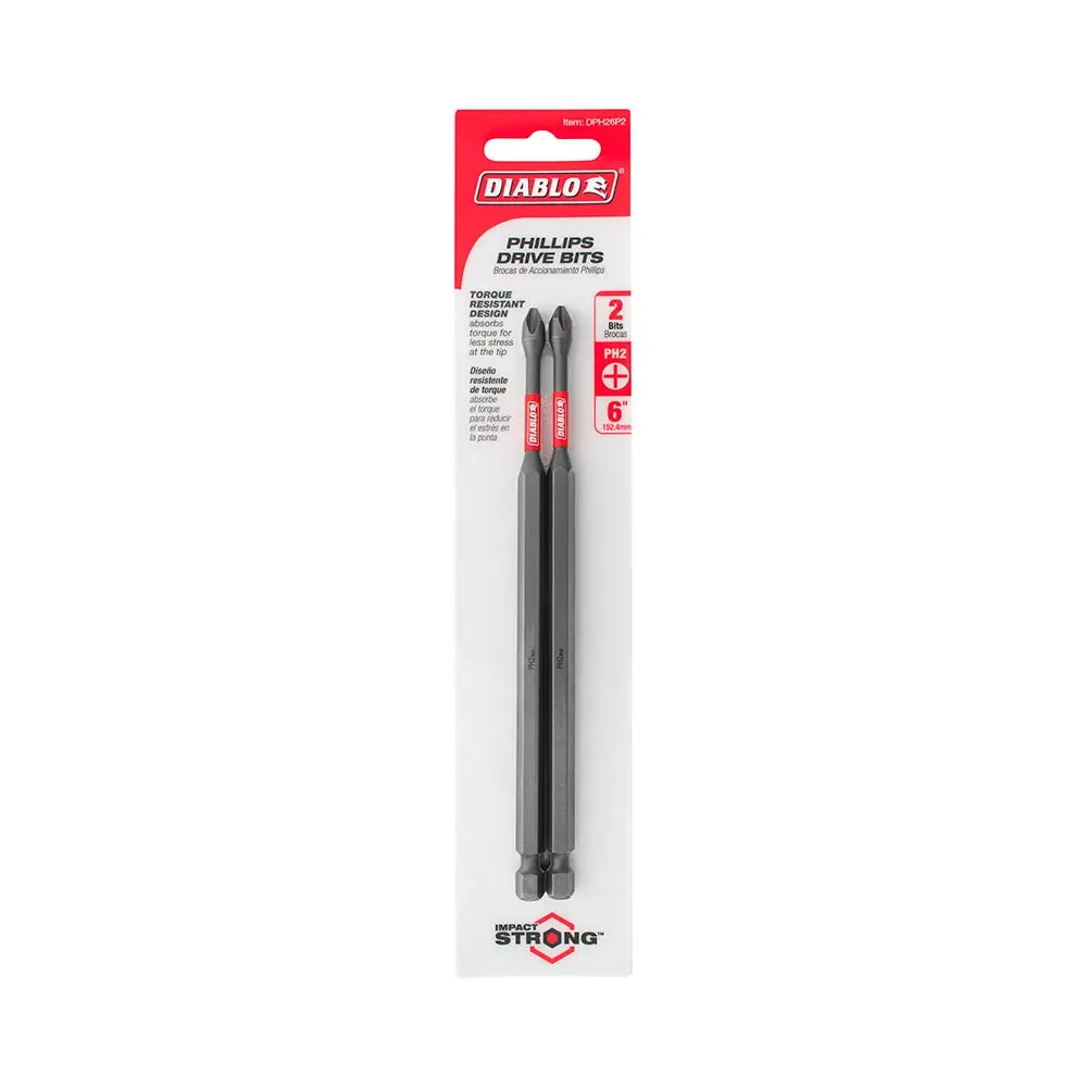 DIABLO PH2 150mm Power Screwdriver Bit -  2 Piece 2608F03290