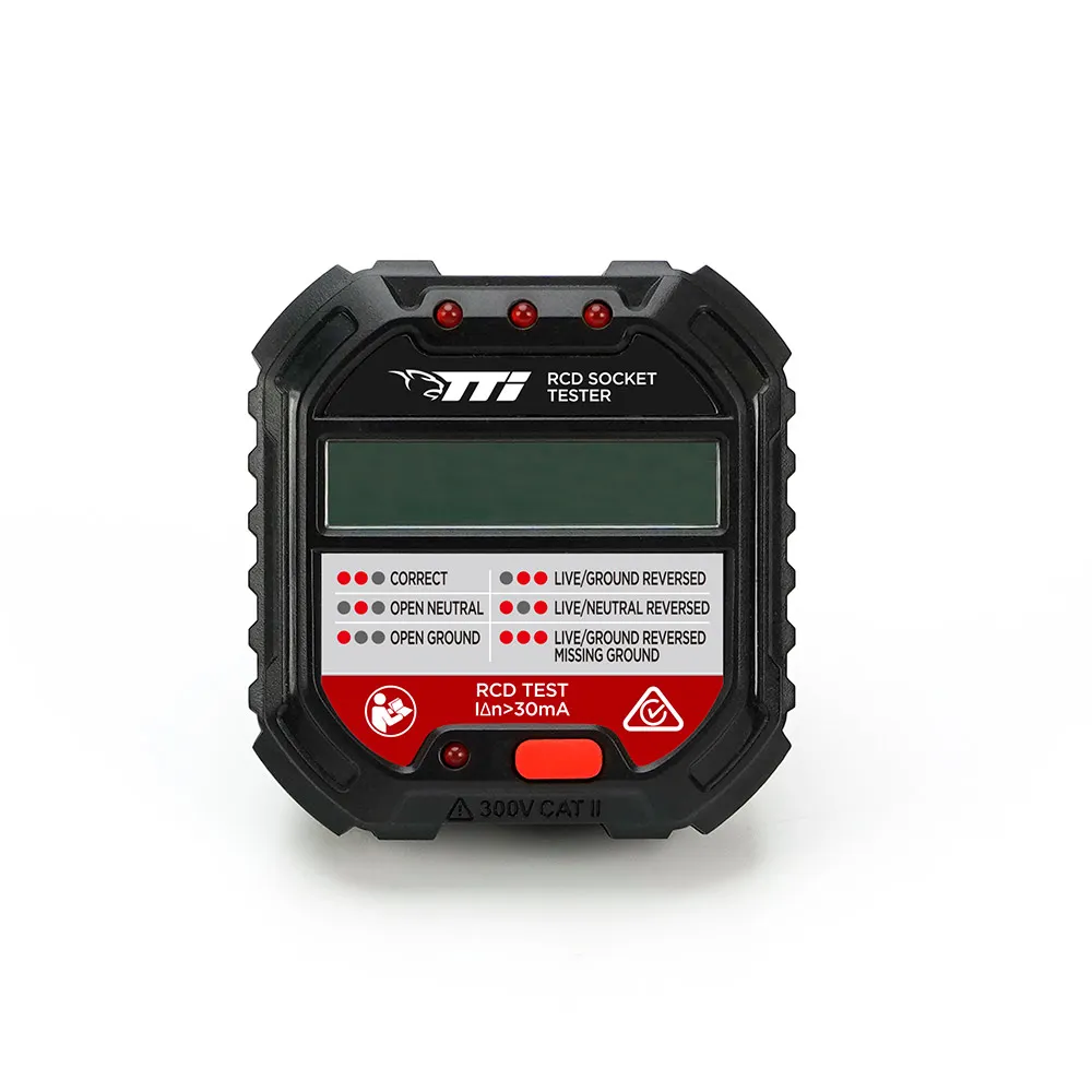 TTI 6 State Socket Tester with RCD Test Button & Digital Display TTIST230RCD