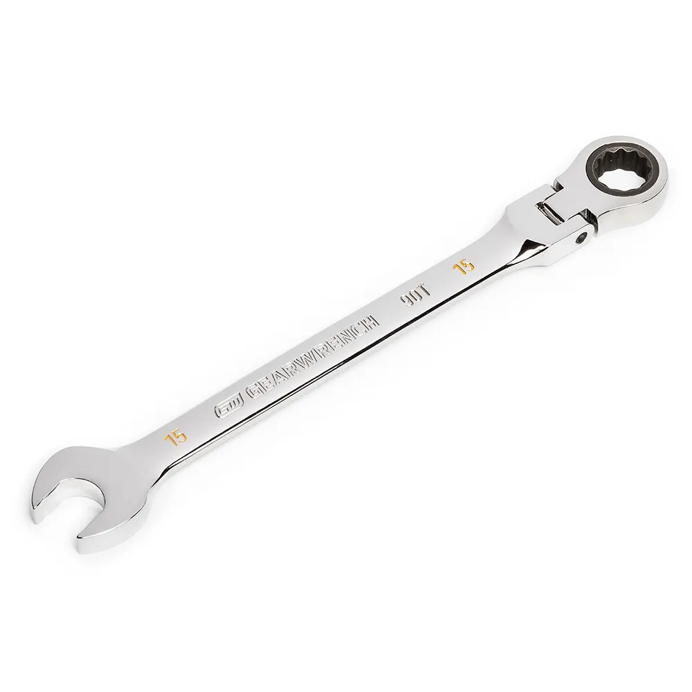 GEARWRENCH 15mm 90T Flexhead Ratcheting Combination Wrench 86715