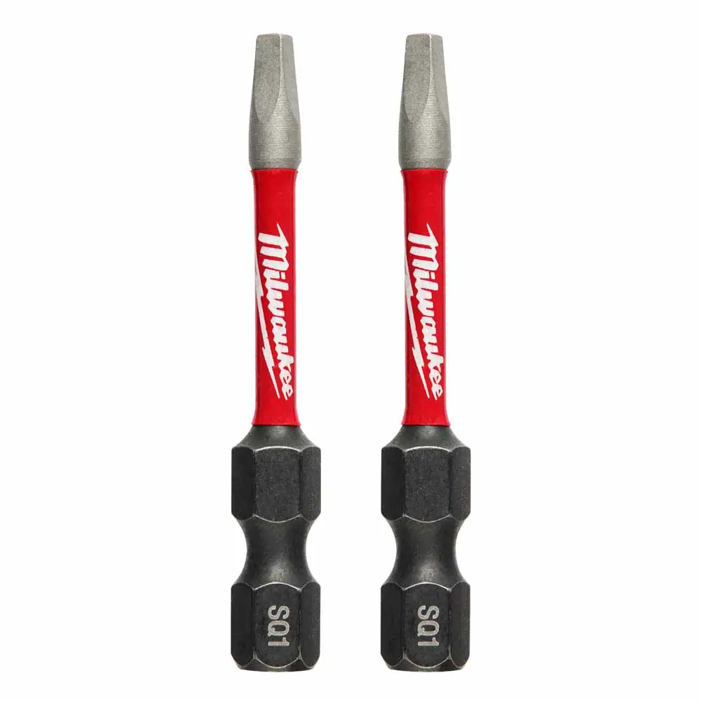 MILWAUKEE SHOCKWAVE Power 50mm (2") Square Recess #1 Screwdriver Bit - 2 Piece 48324971