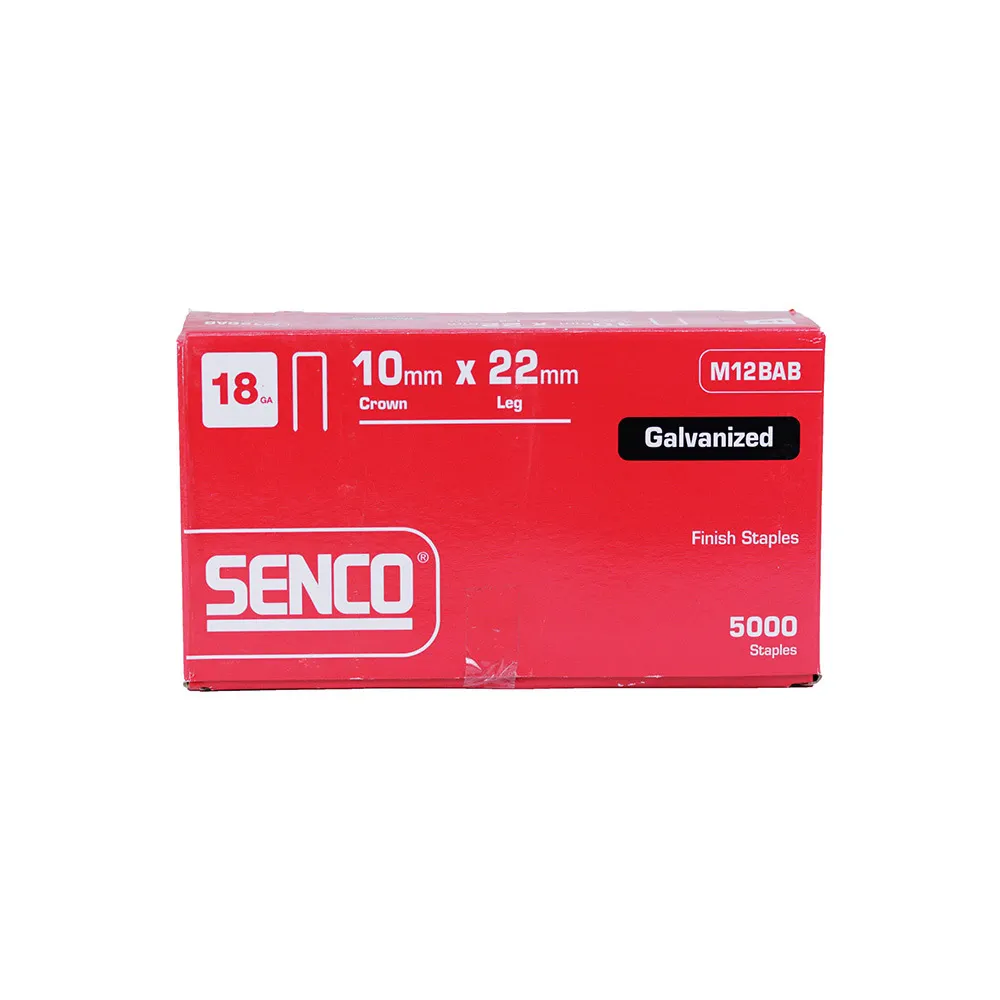 SENCO M Series Staples Electro Galvanised - 22mm Box of 5000 M12BAB