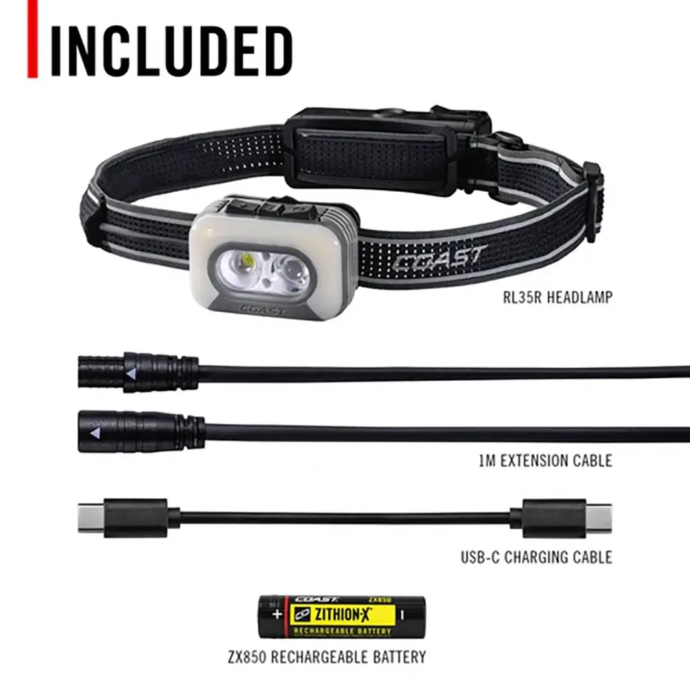 COAST 1100 Lum Tri-Colour Arc280 Cob Light Voice Control Headlamp COARL35R