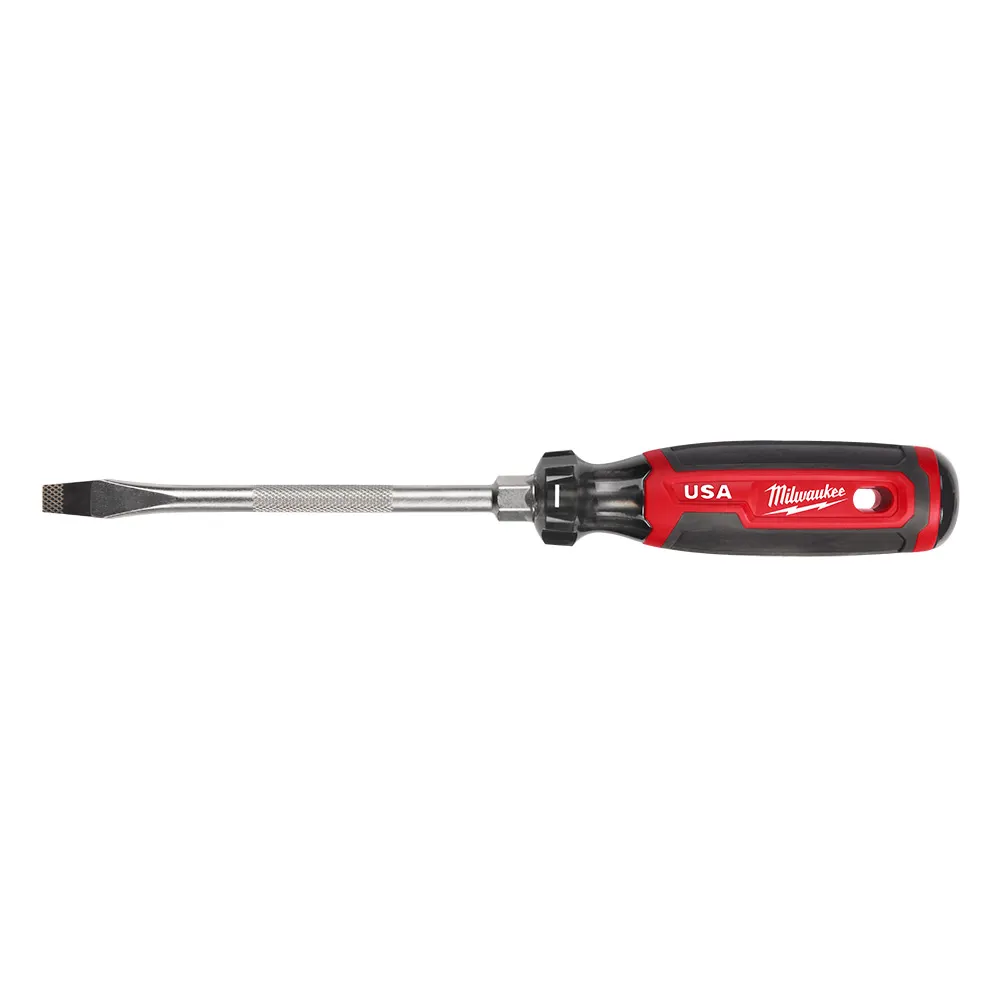 MILWAUKEE 8mm x 152mm USA Made Acetate Soft Grip Handle Slot Screwdriver MT207