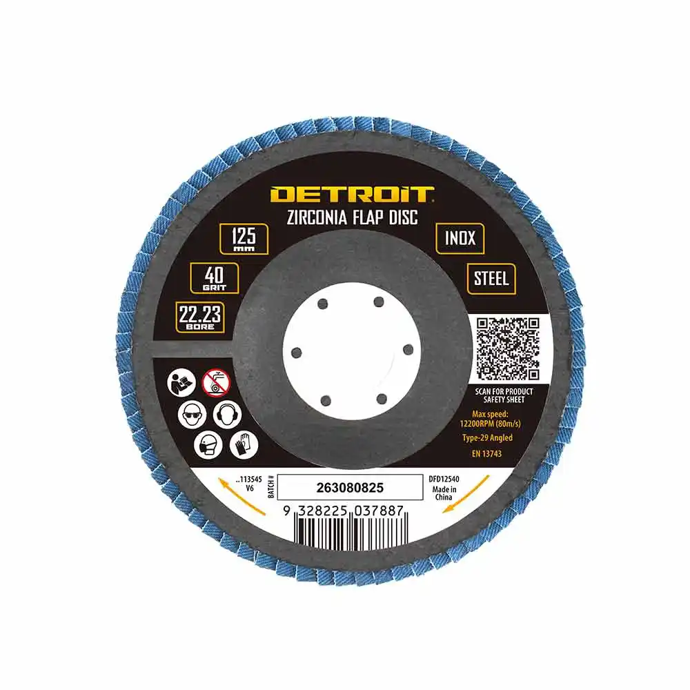 DETROIT 125mm 40-Grit Zirconia Angled Flap Disc DFD12540