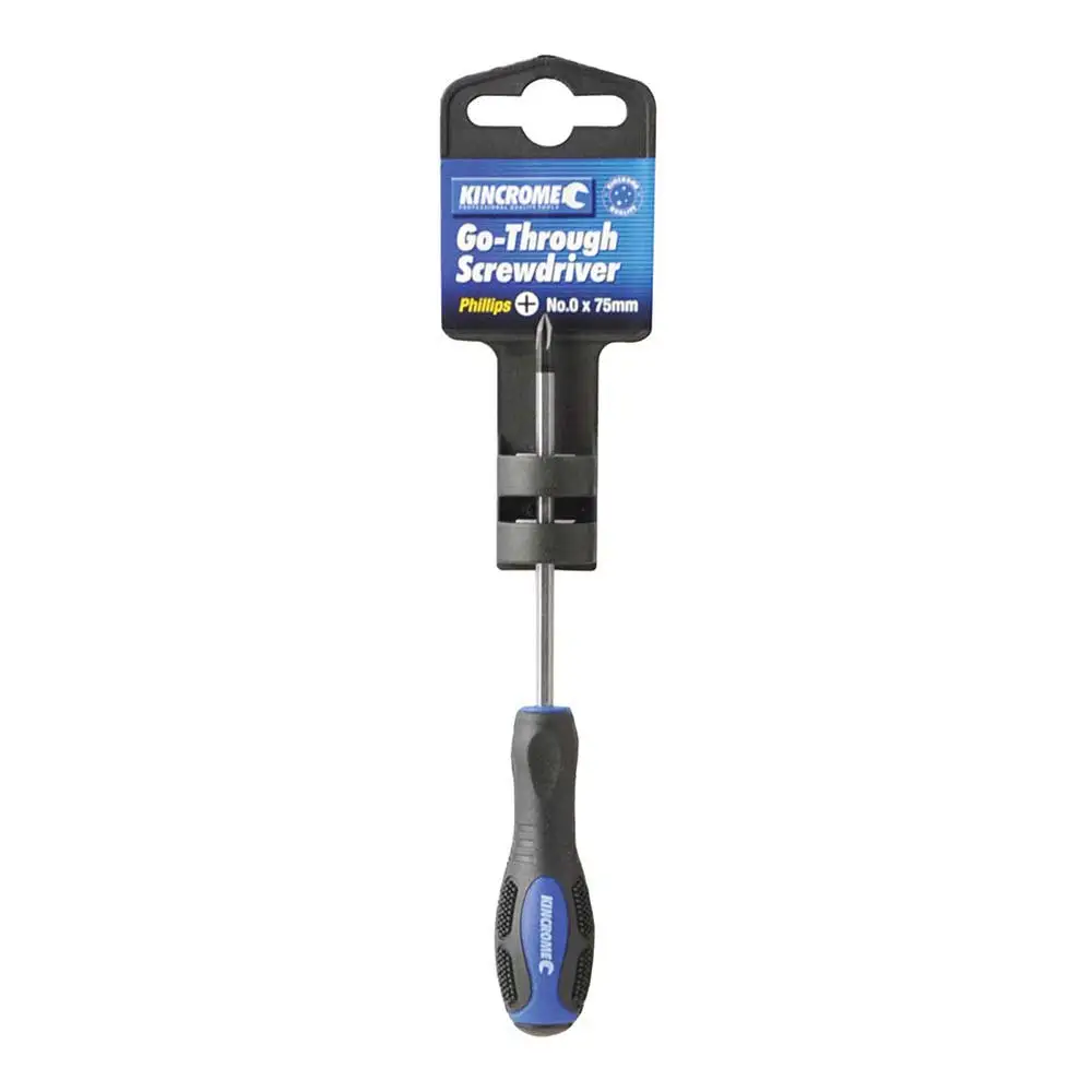KINCROME No. 0 X 75mm Phillips Go-Through Screwdriver 32108