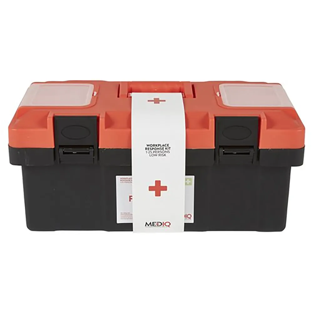 MEDIQ 1-25 Per L-Risk Pla Tackle Box First Aid Kit - Orange/Black FAEWT