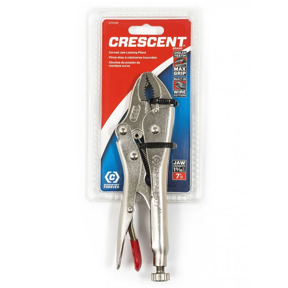 CRESCENT 175mm Curved Jaw Locking Pliers With Wire Cutter C7CVN-08