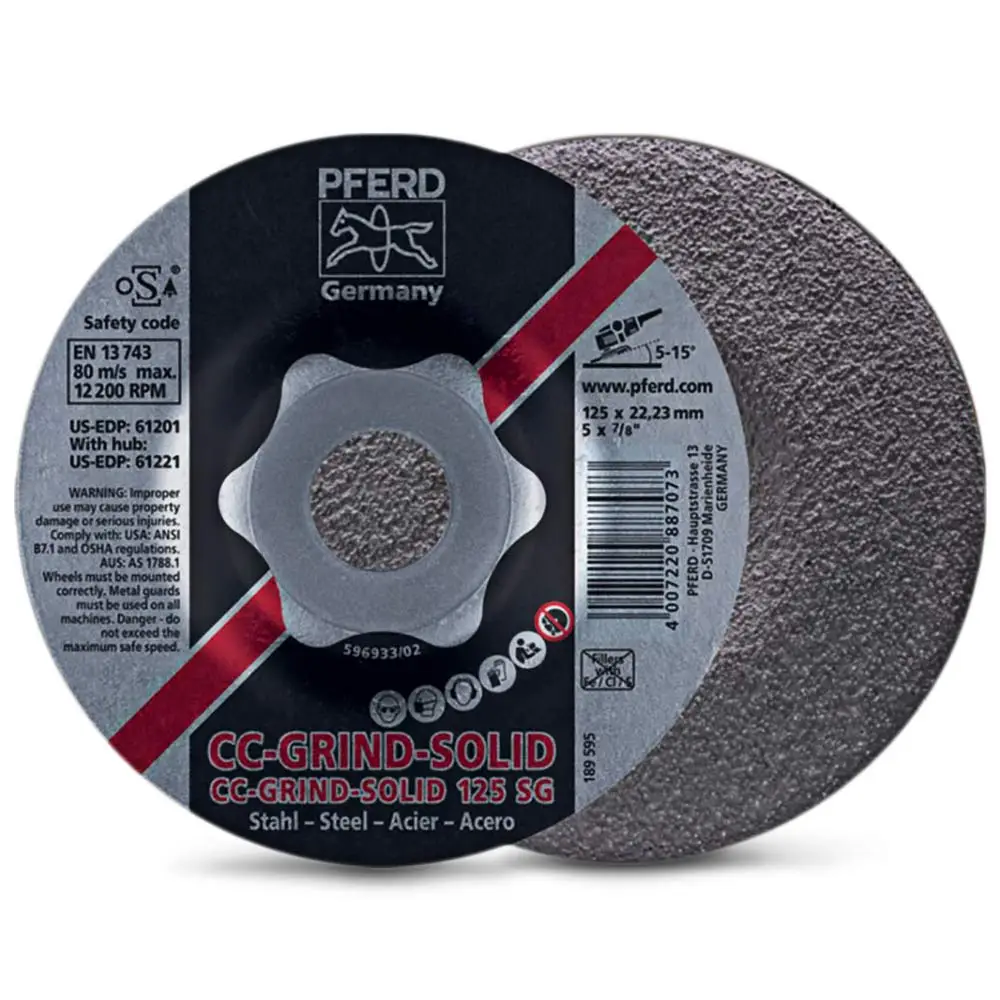 PFERD 125mm Grinding Disc for Steel & Stainless - CC-GRIND-SOLID