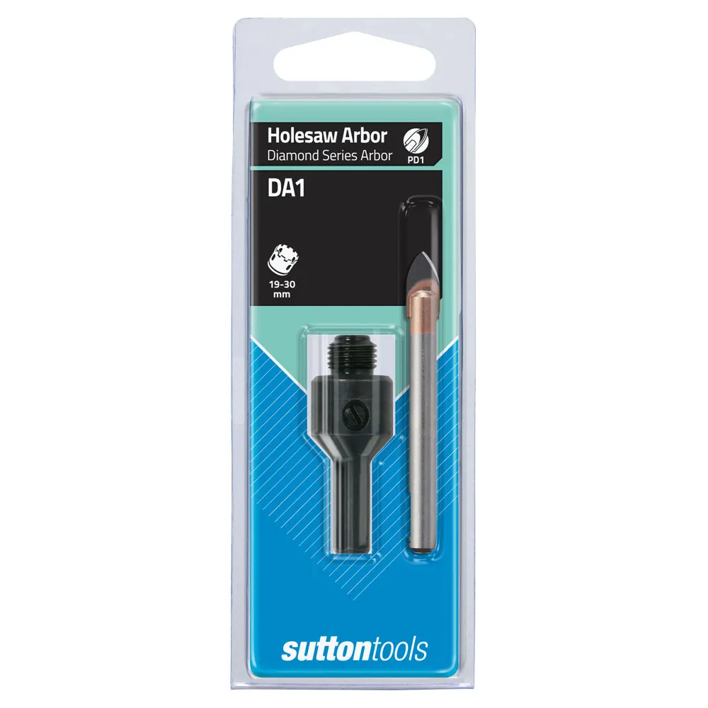 SUTTON Holesaw Arbor w. TCT Pilot Bit - Suits 19-29mm Diamond Grit Holesaws