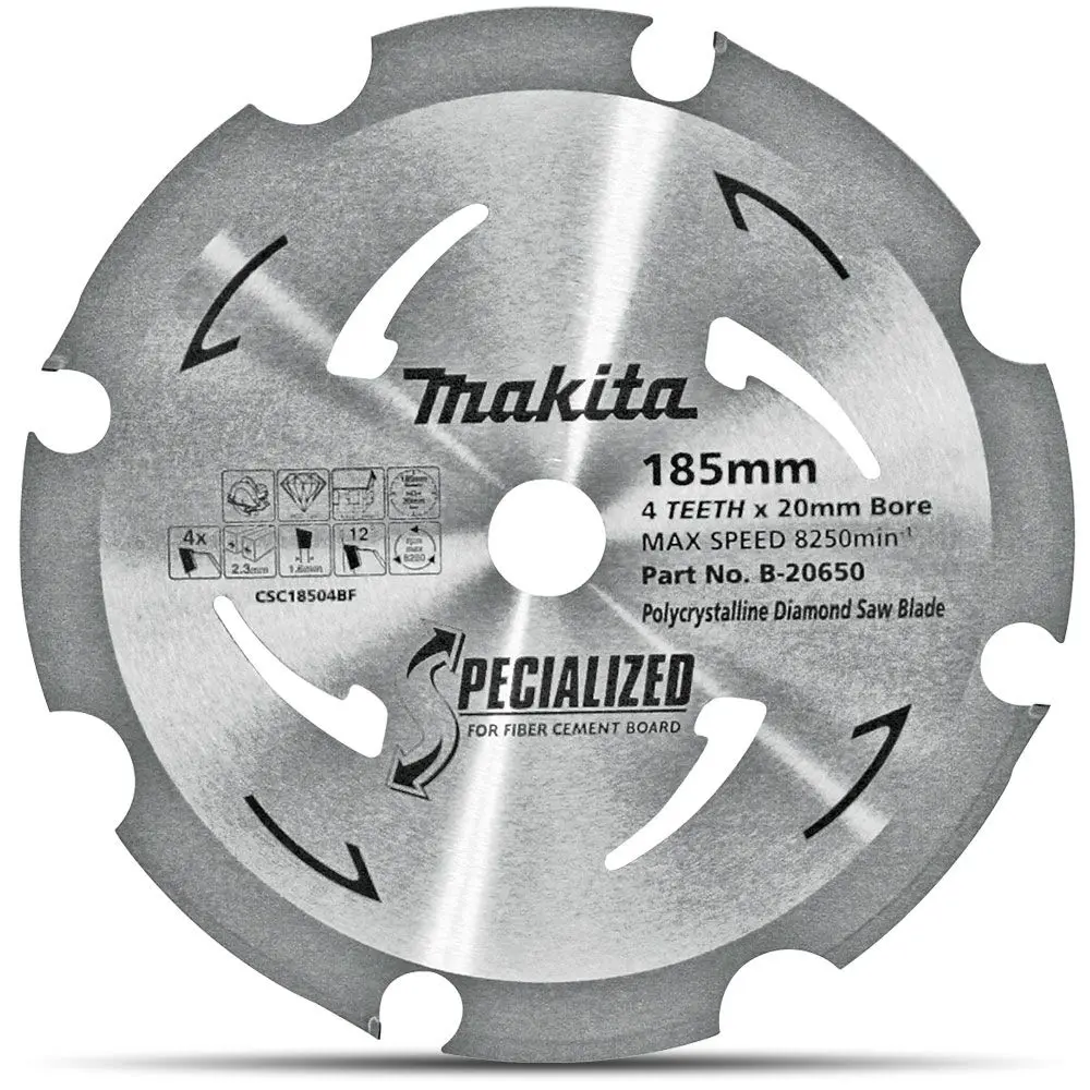 MAKITA 185mm 4T PCD Circular Saw Blade for Fibre Cement Cutting - SPECIALIZED