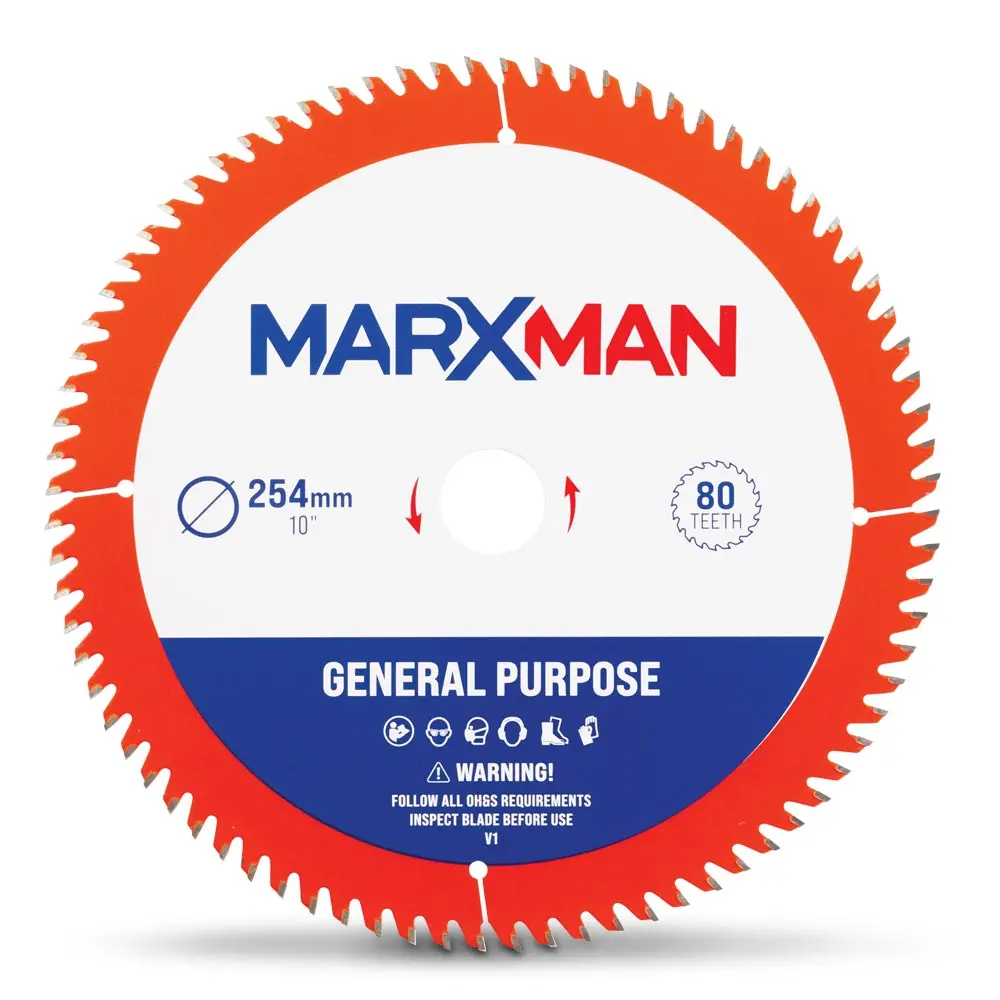 MARXMAN 254mm 80T TCT Wood G/Purpose Circular Saw Blade MMCSS25480