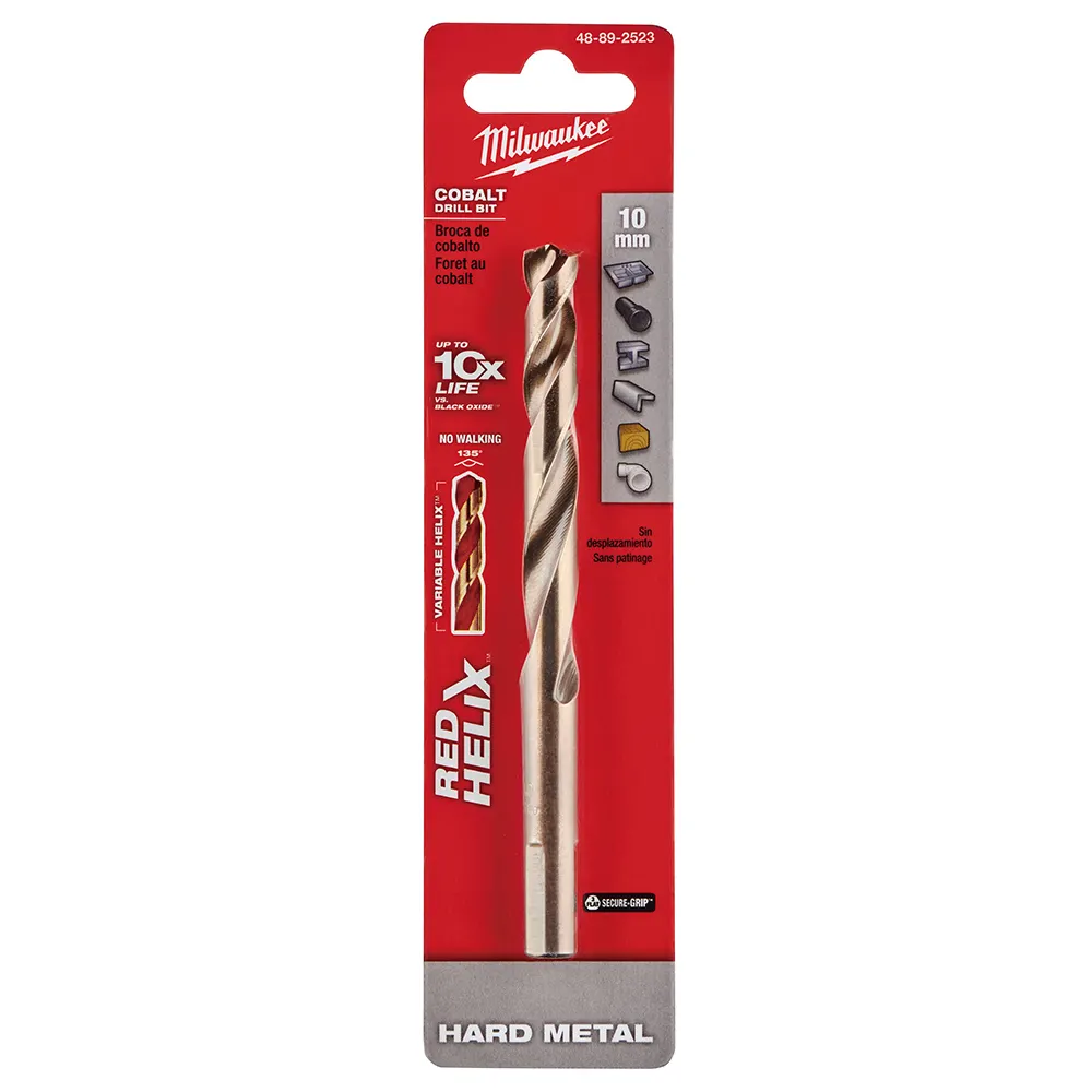 MILWAUKEE 10 x 133mm HSS-Cobalt Metal Jobber Drill Bit - RED HELIX 48892523