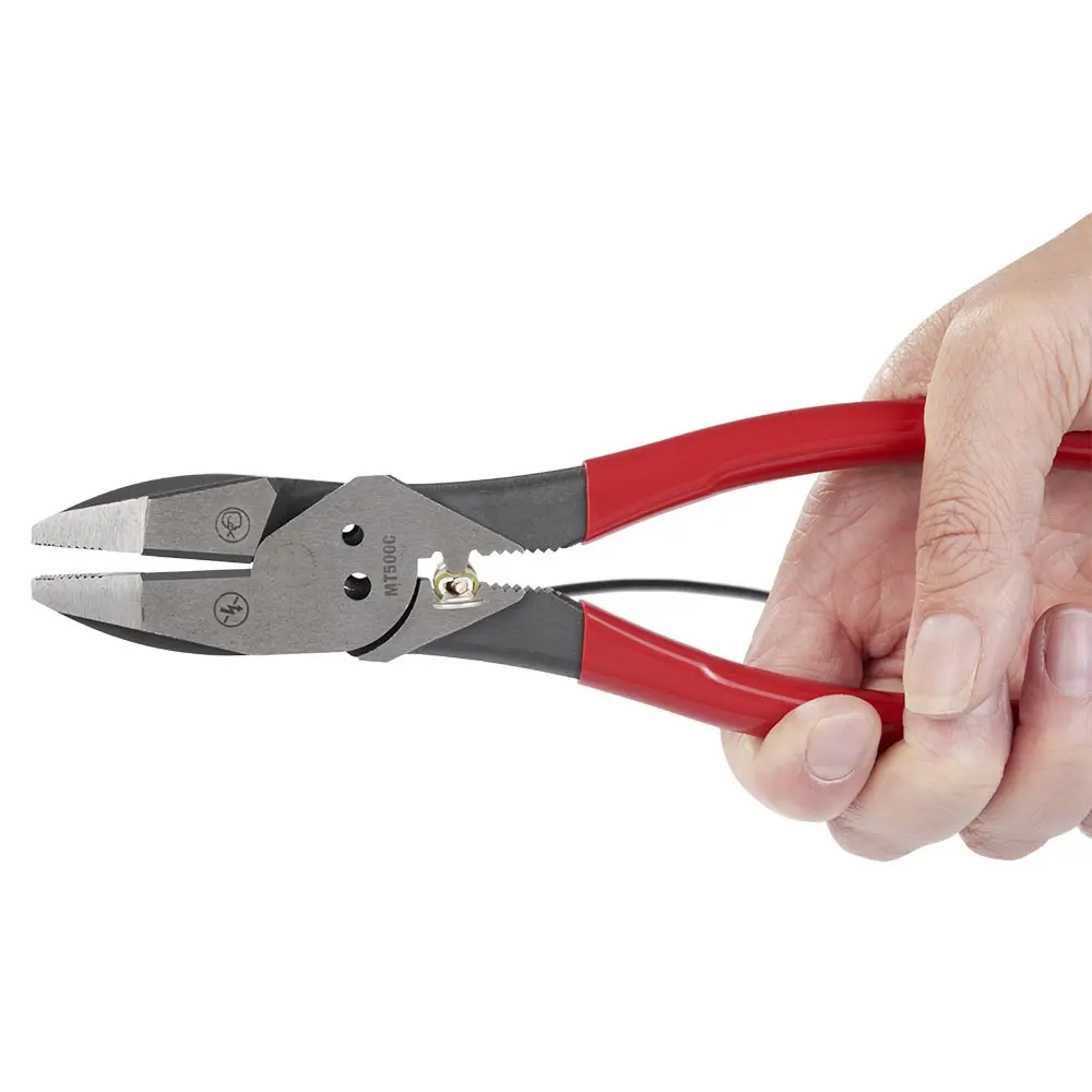 MILWAUKEE 228mm 9Inch USA Made Dipped Grip Linesman Pliers with Crimper MT500C