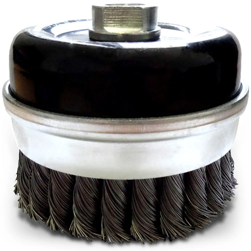 JOSCO BRUMBY 100mm 0.45mm Steel Twist Knot Skirted Wire Cup Brush
