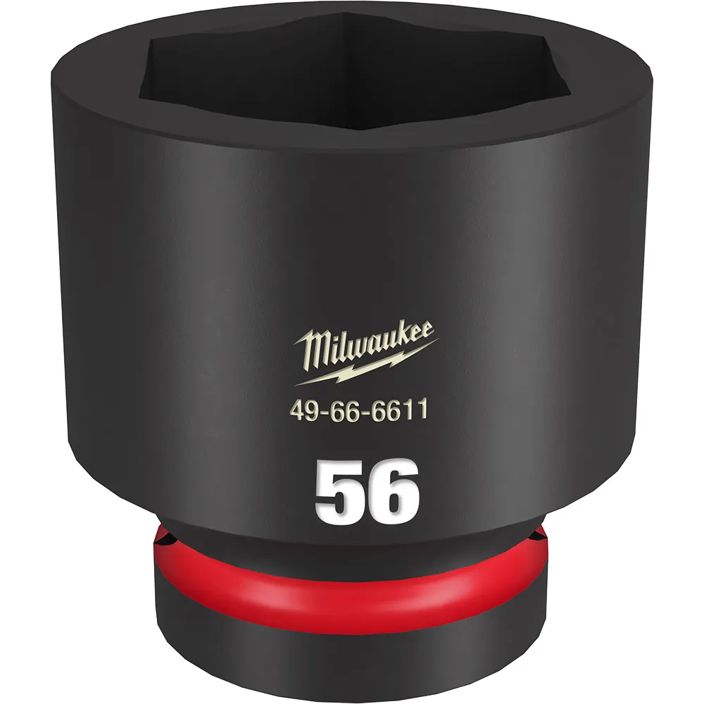 MILWAUKEE SHOCKWAVE 1inch Drive 56mm Standard 6 Point Impact Socket 49666611