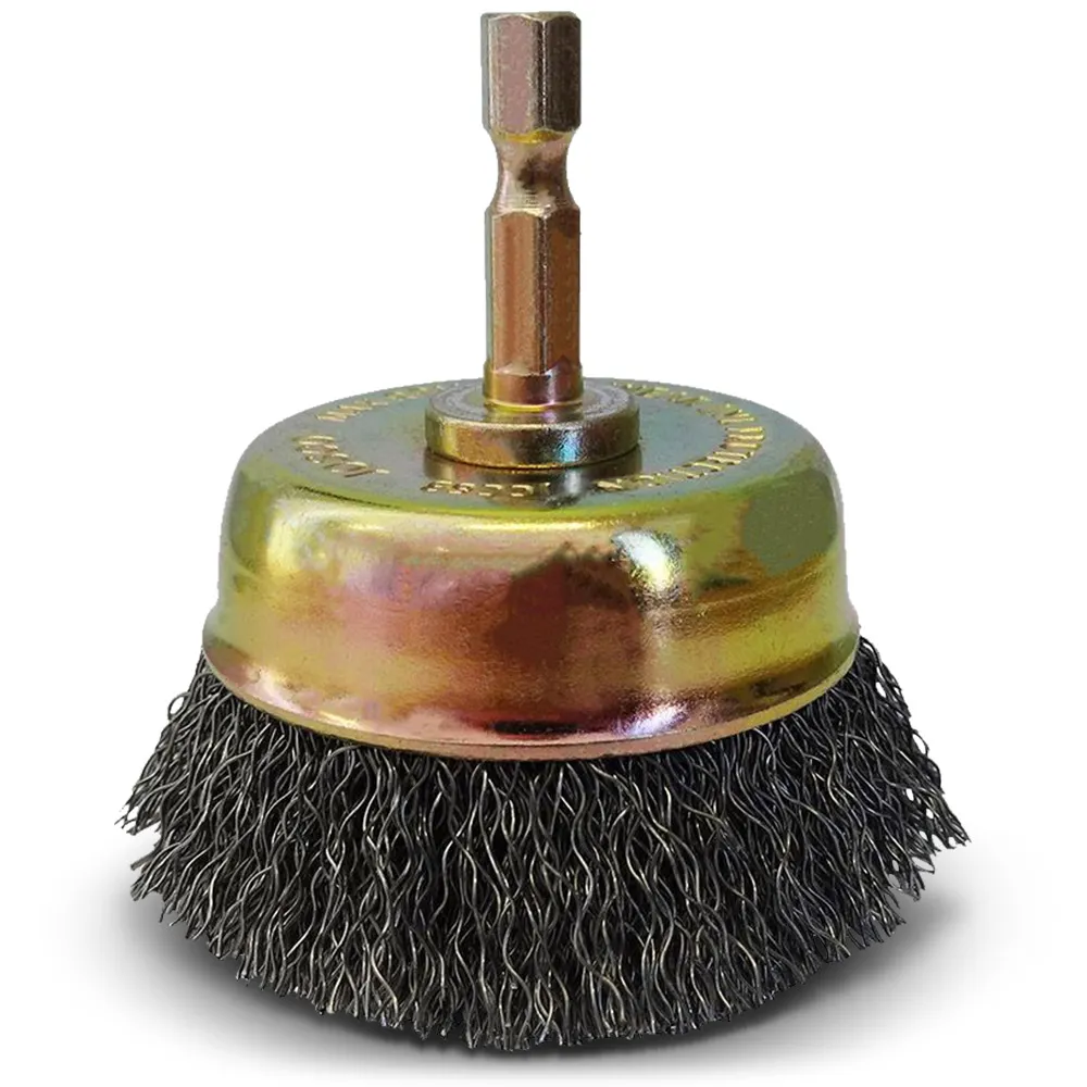 JOSCO 63mm 1/4-Hex Mounted Crimped Cup Brush JCC63