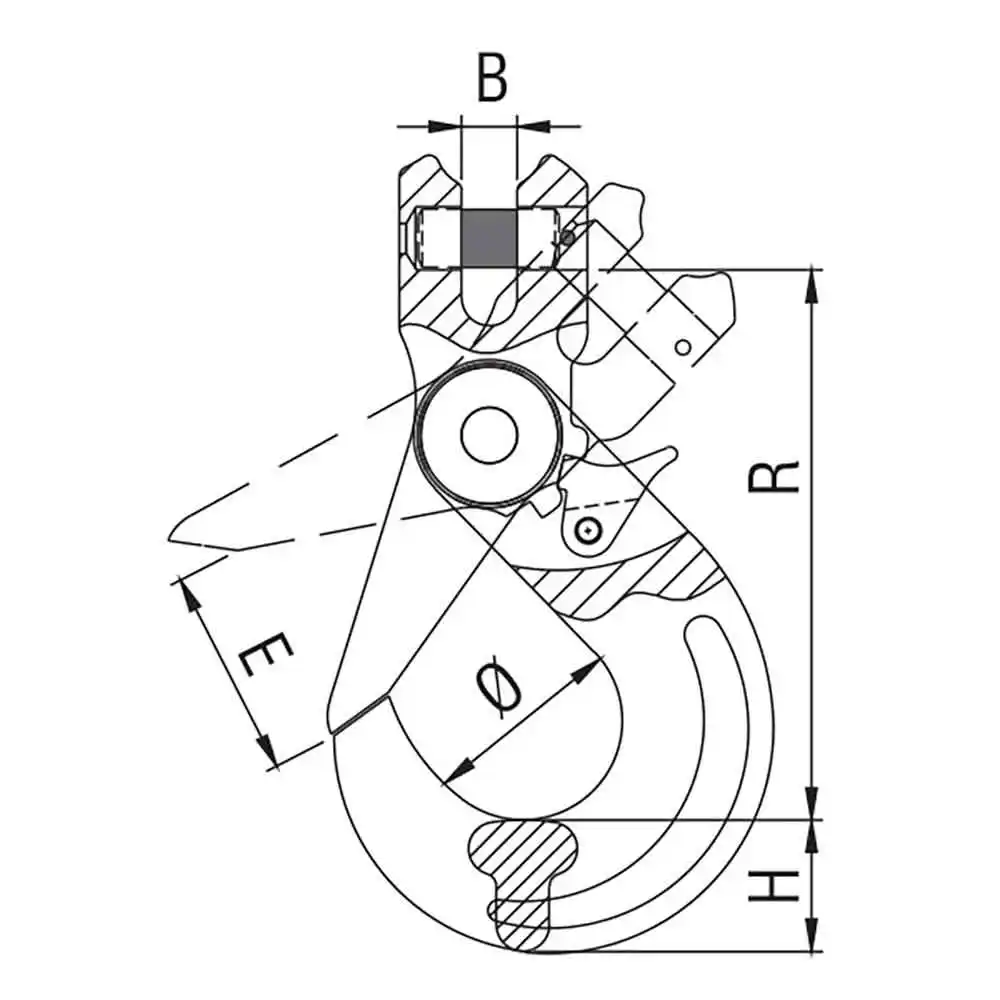 ITM 6mm Chain Size Clevis Self Locking Hook TM9804-02806