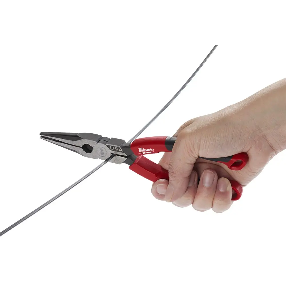 MILWAUKEE 203mm USA Made Comfort Grip Handle Long Nose Plier MT555