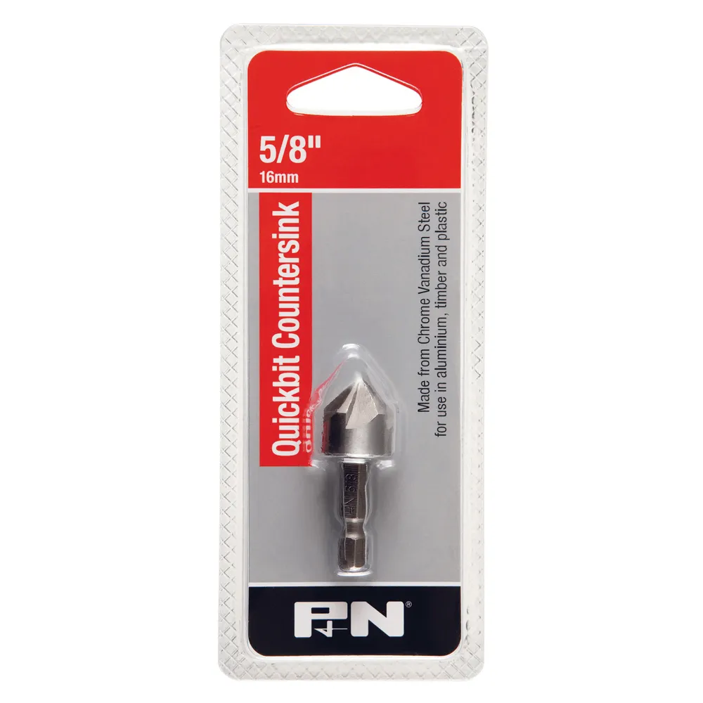 P&N 5/8" 1/4-HX Bit HSS Rose Head Countersink Metal 105CSR160