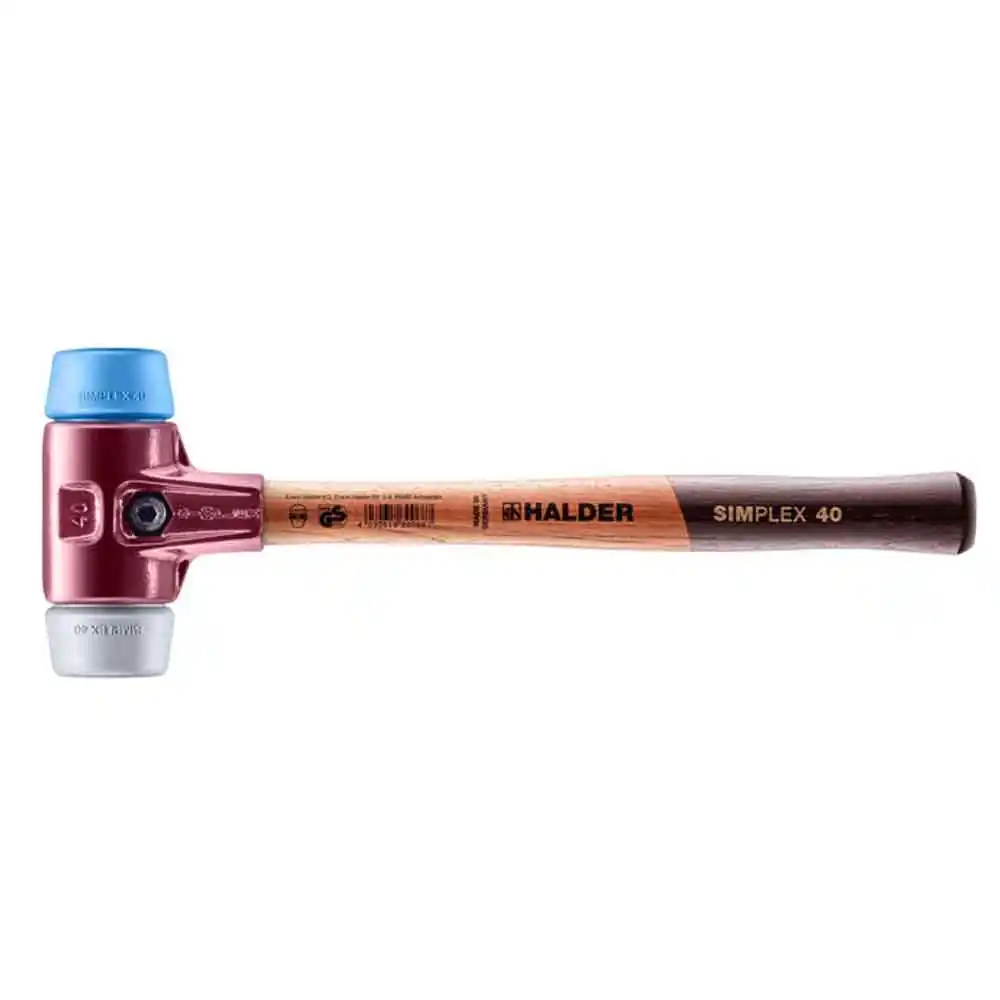 HALDER 40mm 520g Rubber Mallet TPE Tips Wood Handle 3013.04