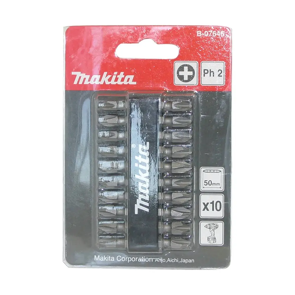 MAKITA PH2 x 50mm Double Ended Screwdriver Bit - 10 Piece B07646