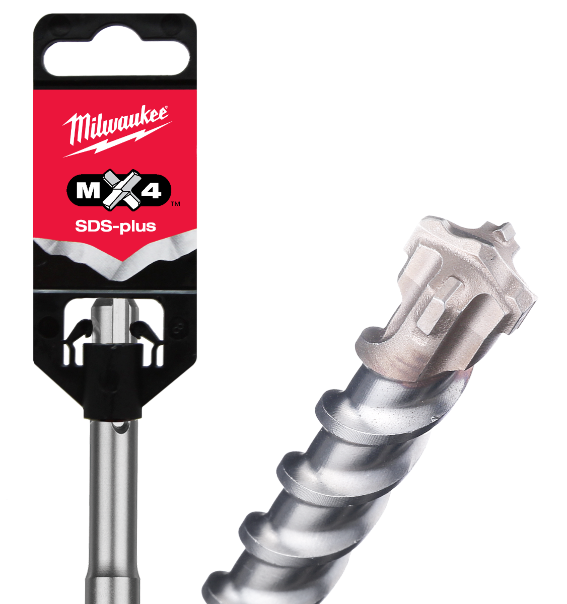 MILWAUKEE 12 x 160mm 4-Cutter SDS-Plus TCT Hammer Drill Bit - MX4 - 10 Piece 4932352049