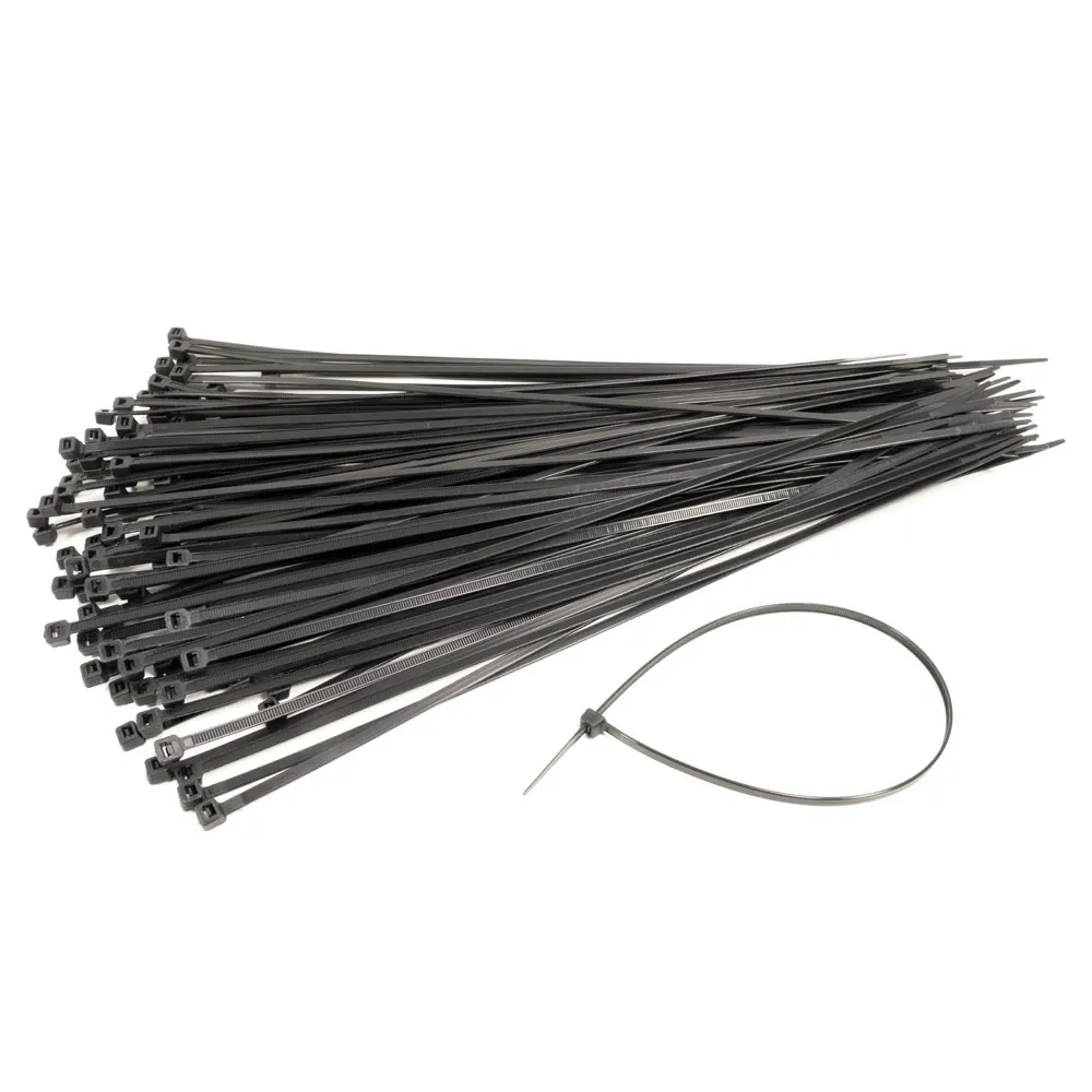 DETROIT 4.8x370mm 100 Pack Black Cable Ties DCT37048MM