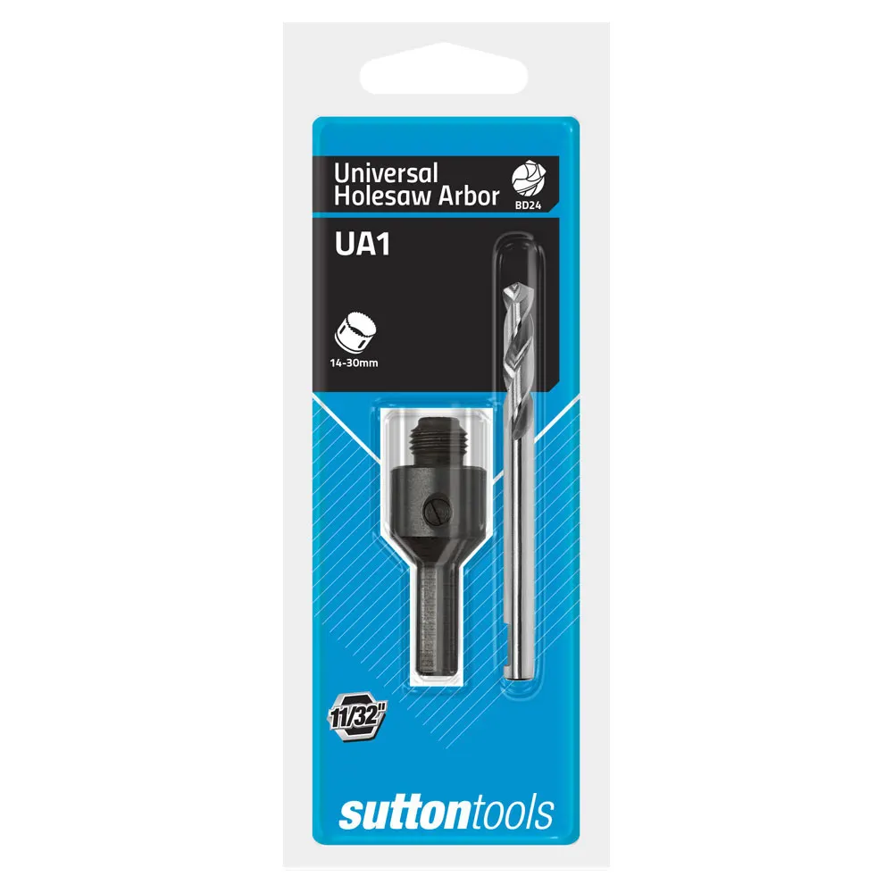 SUTTON Holesaw Arbor w. HSS Pilot Bit - Suits 14-30mm Holesaws
