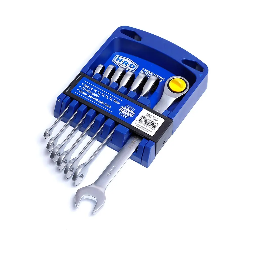 HRD 7 Piece 8-19mm Metric Ratcheting Ring & Open End Spanner HRTSM7