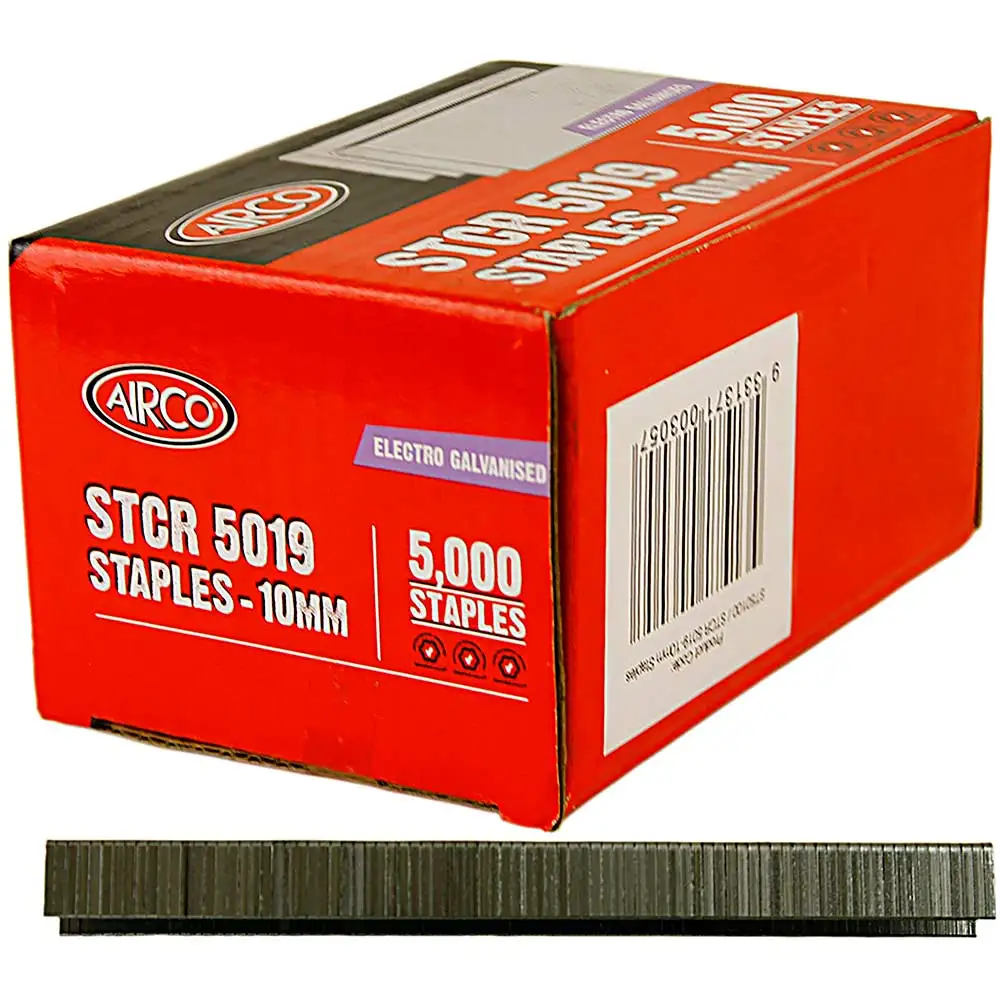 AIRCO Staples Electro Galvanised - 10mm Box of 5000 ST50100