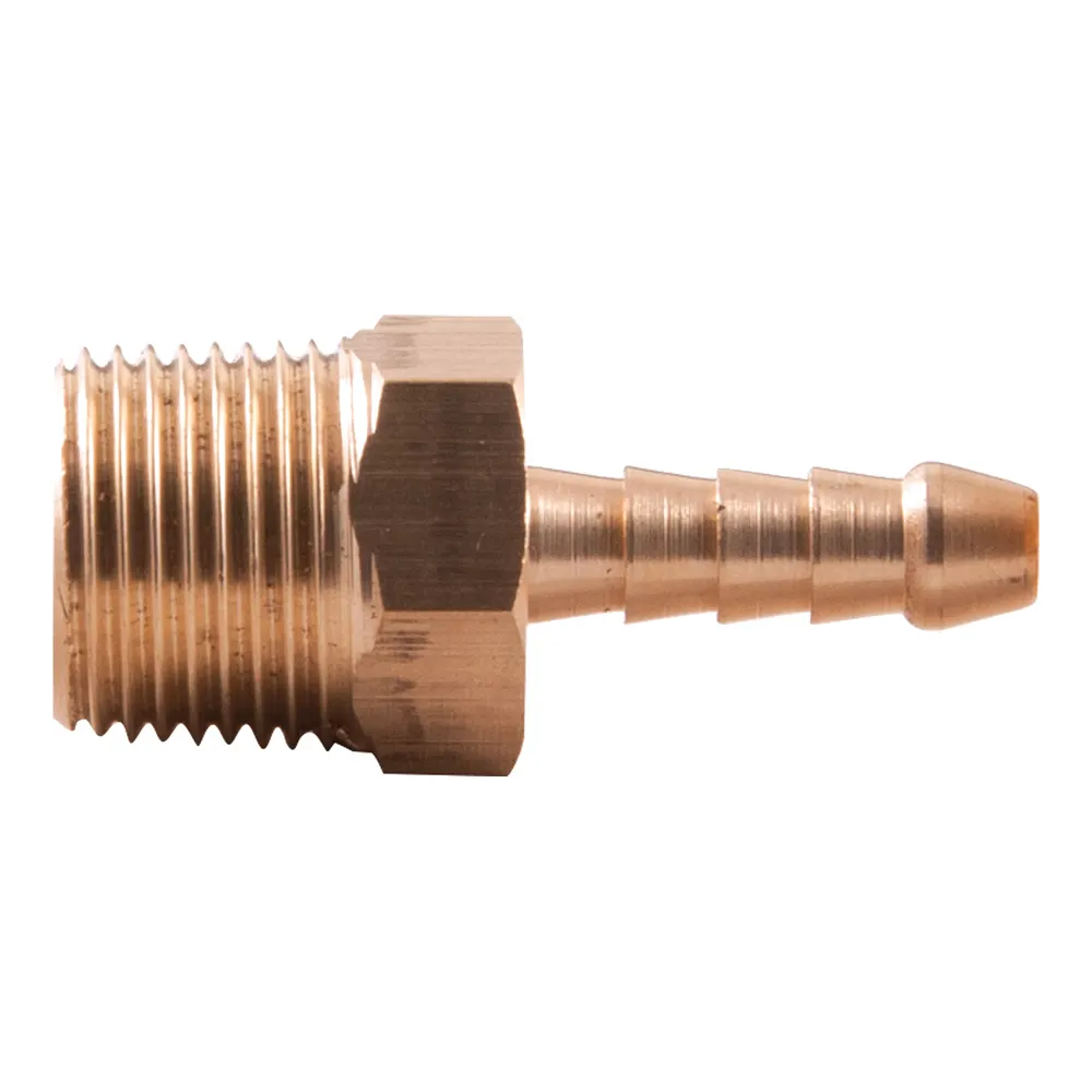 SONSBEEK TAILPIECE 1/4inch BARB 2PK 3/8inch BSP MALE BRASS, CARDED