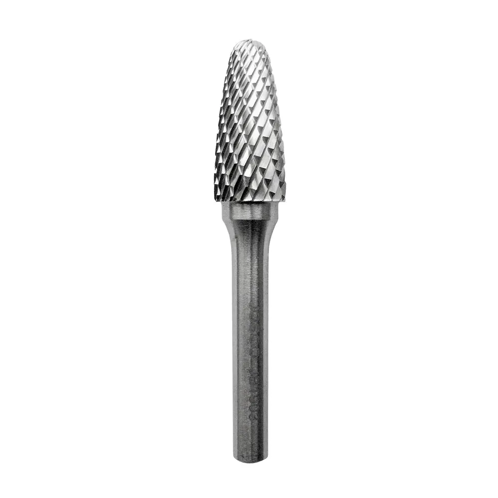 JOSCO 12 x 25mm 1/4inch Shank Ball-Nosed Tree Diamond Cut Carbide Burr