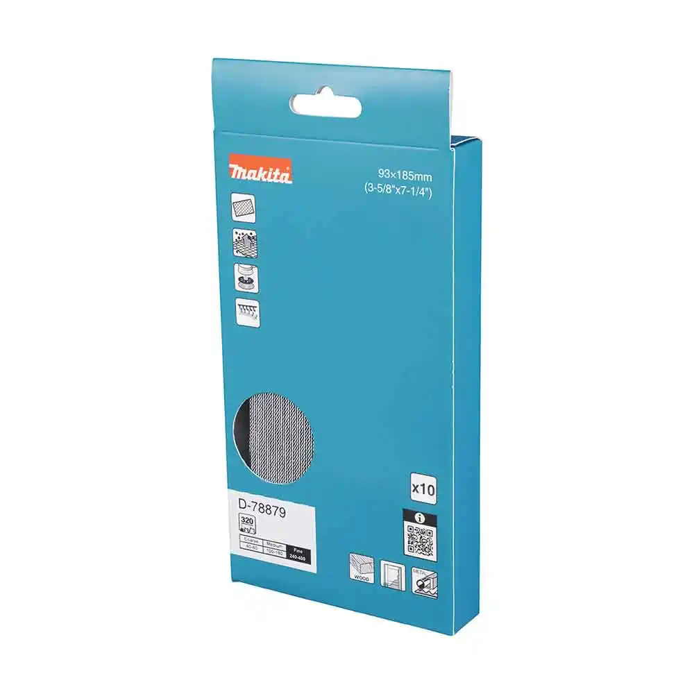 MAKITA 93 x 185mm 320Grit H&L Mesh Paint Sanding Sheet - 10 Piece D-78879