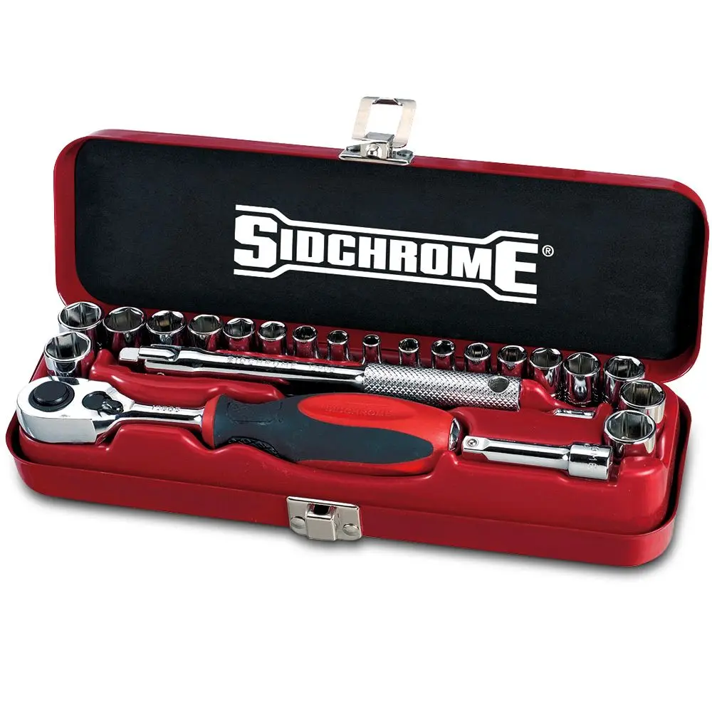 SIDCHROME 1/4" Drive AF/Metric Socket Set - 23 Piece SCMT12110