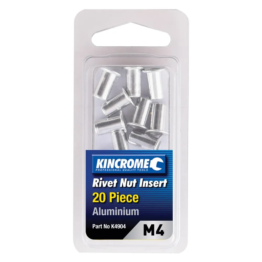 KINCROME Rivet Nut Insert M4 Aluminium - 20 Piece K4904