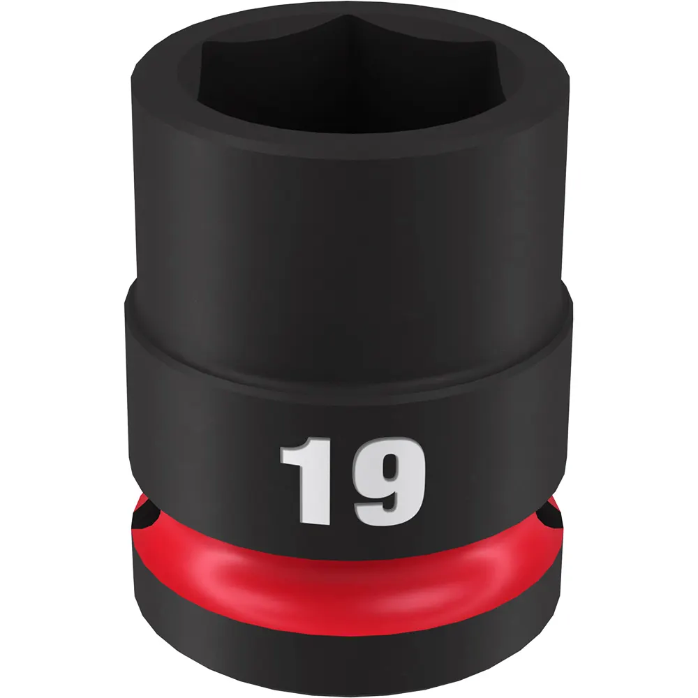 MILWAUKEE 1/2inch Drive 19mm Standard 6 Point Impact Socket - SHOCKWAVE 49666251