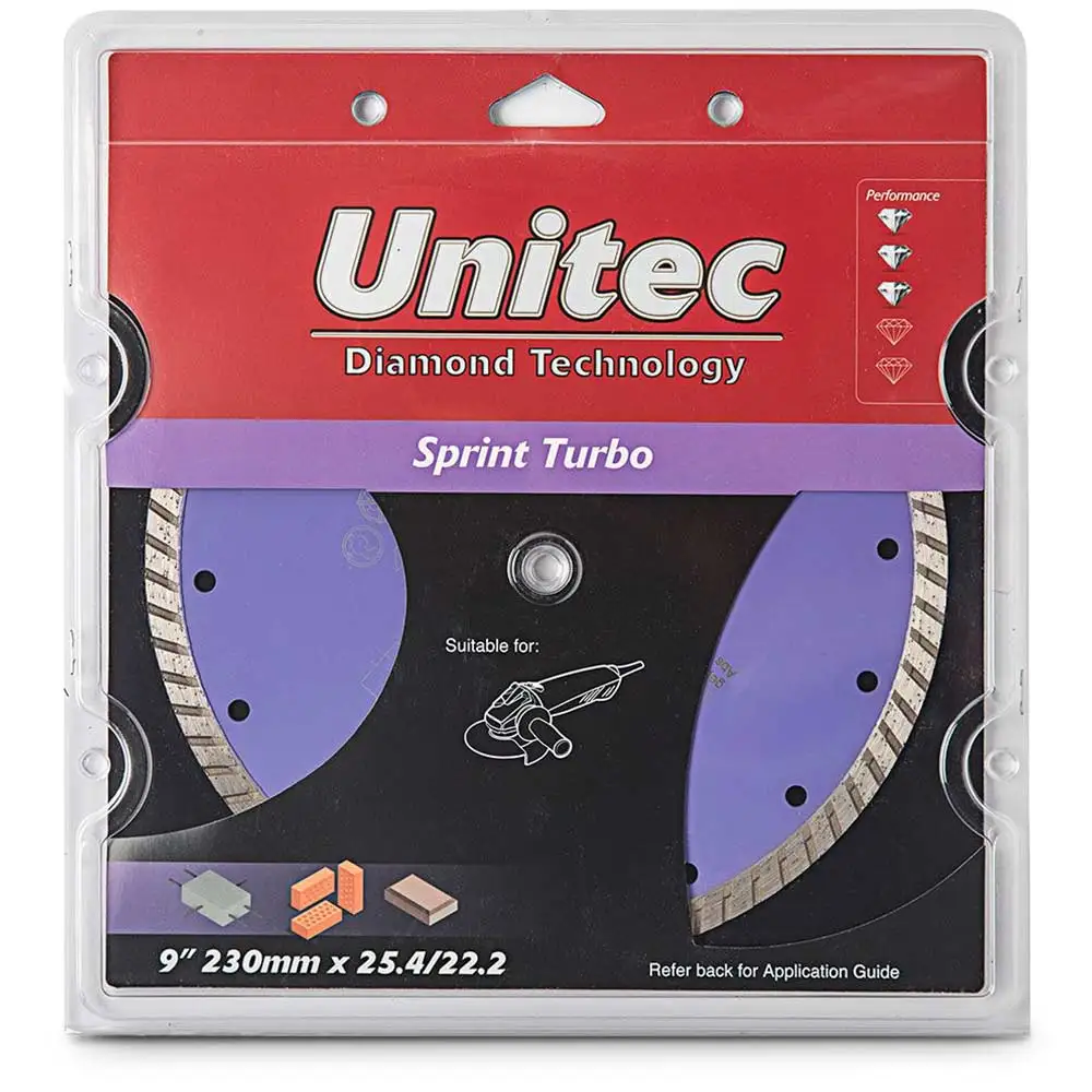 UNITEC 230mm Turbo Diamond Blade for General Purpose Cutting - SPRINT U-9SPT800