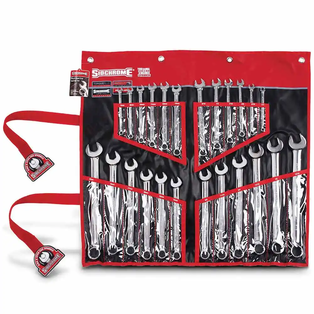 SIDCHROME 24 Piece Metric/AF Ring/Open End Spanner Set SCMT22104