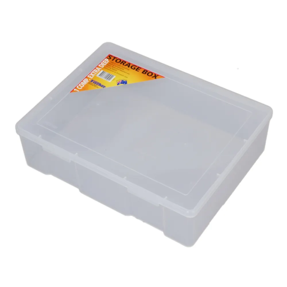 FISCHER 350 x 270 x 100mm 1 Compartment Storage Box Clear Extra Large Deep 1H091