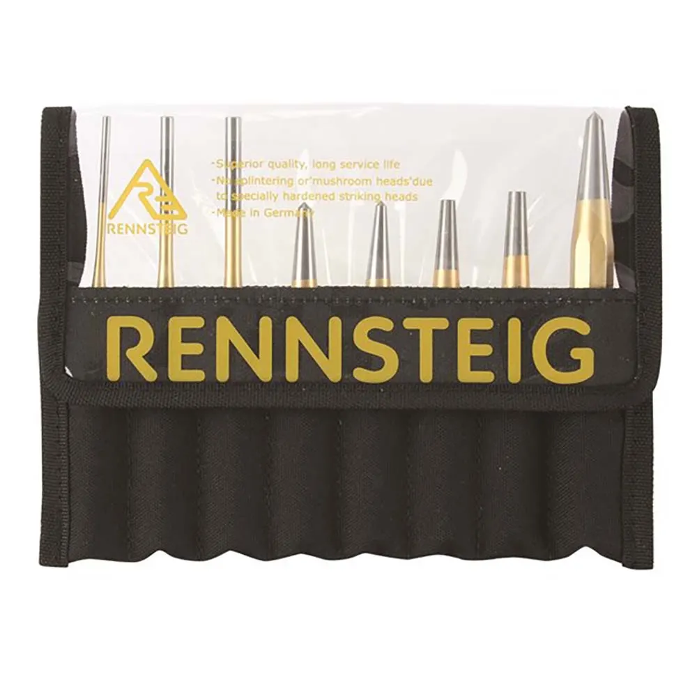 RENNSTEIG 8 Piece Parallel Pin Centre Taper Punch Set RPUN8