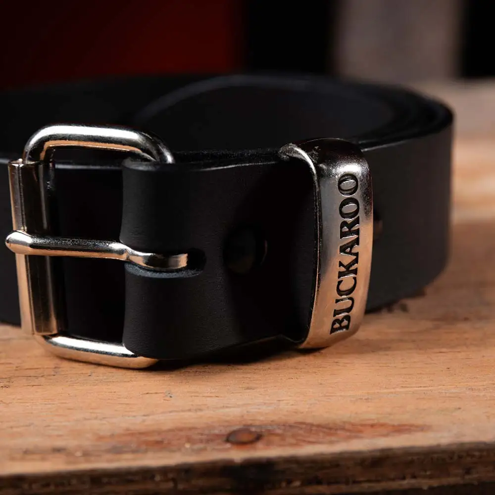BUCKAROO 1 1/4" Wide Black Leather Uniform Belt KSB32