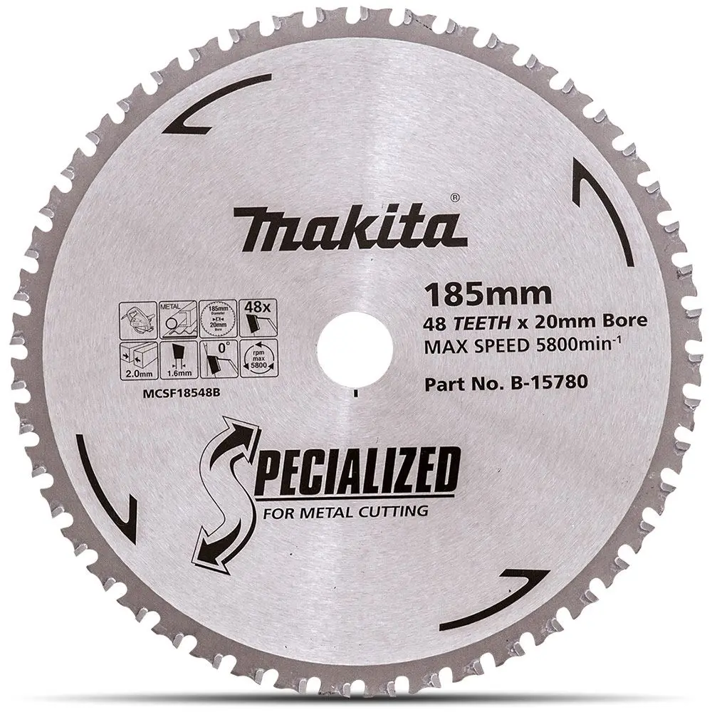 MAKITA 185mm 48T TCT Circular Saw Blade for Metal Cutting - SPECIALIZED B15780