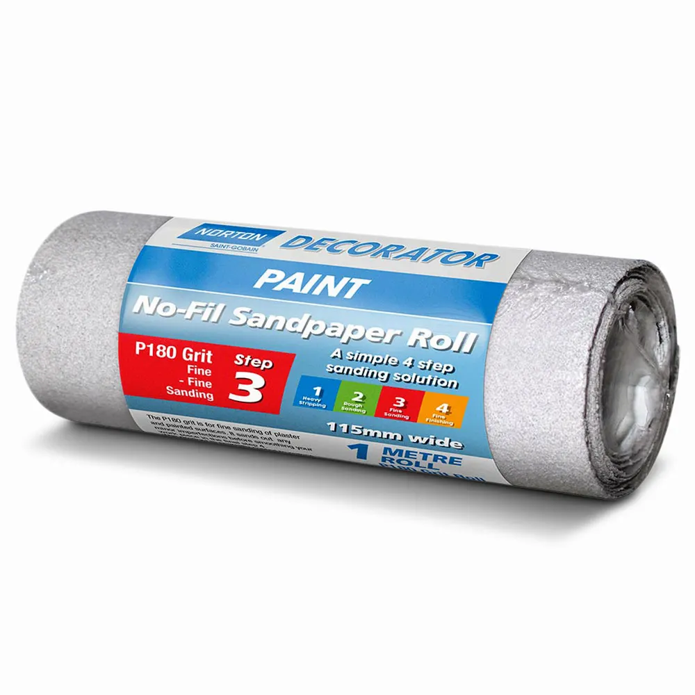 NORTON 115mm x 1m 180-Grit Sanding Roll for Paint - DECORATOR