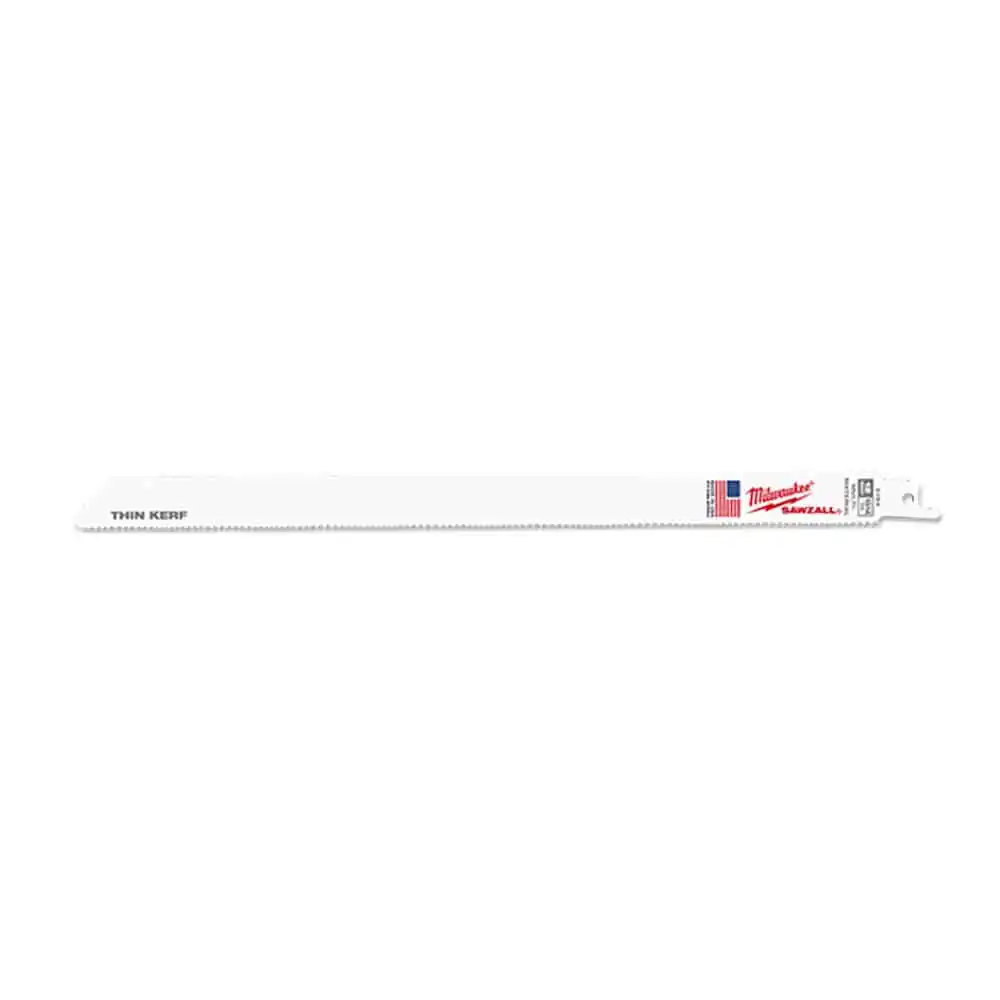 MILWAUKEE 300mm 10/14TPI Bi-Metal Reciprocating Saw Blade for Wood & Metal Cutting - THIN KERF - 5 Piece 48005194