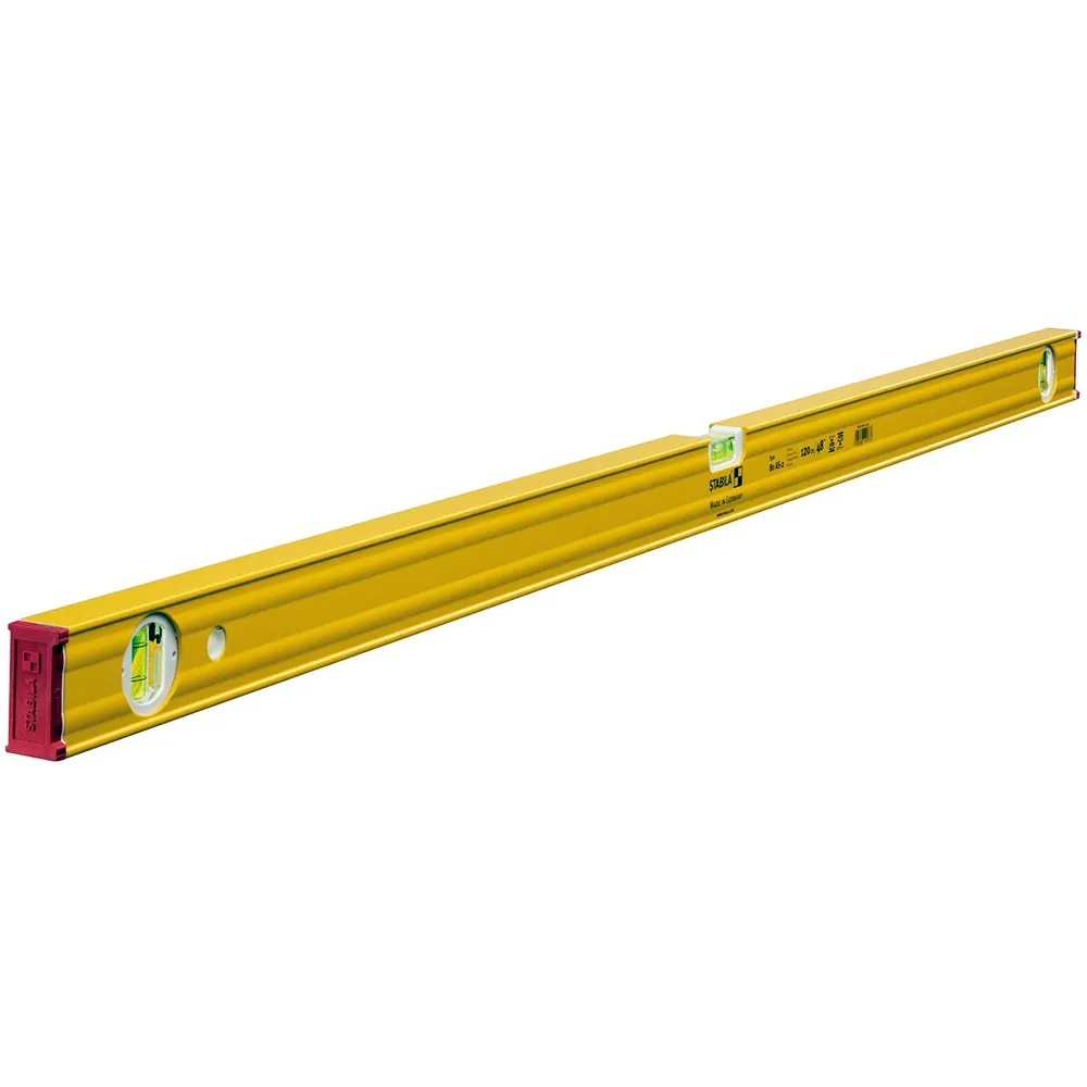 STABILA 1200mm Level Box Sect 3 Vial Ribbed for Stability 80AS-2/120