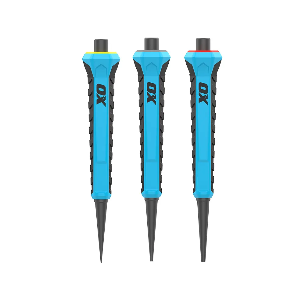 OX 0.8 X 1.6 X 2.4mm Soft Grip Nail Punch Set - 3 Piece OX-P095031